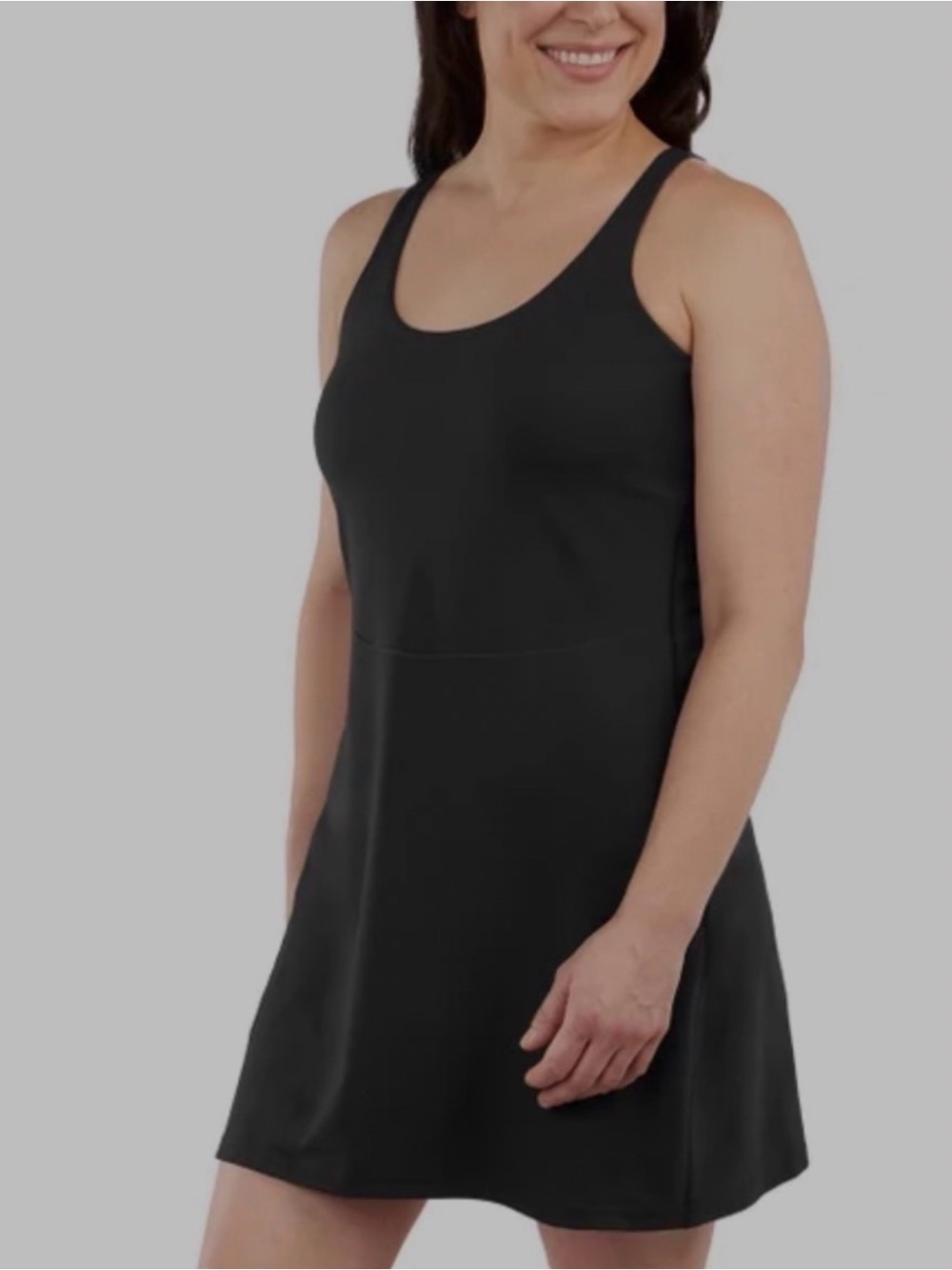 Elle Sport Black Scoop Neck Tank Dress - Sleek Womens XL New